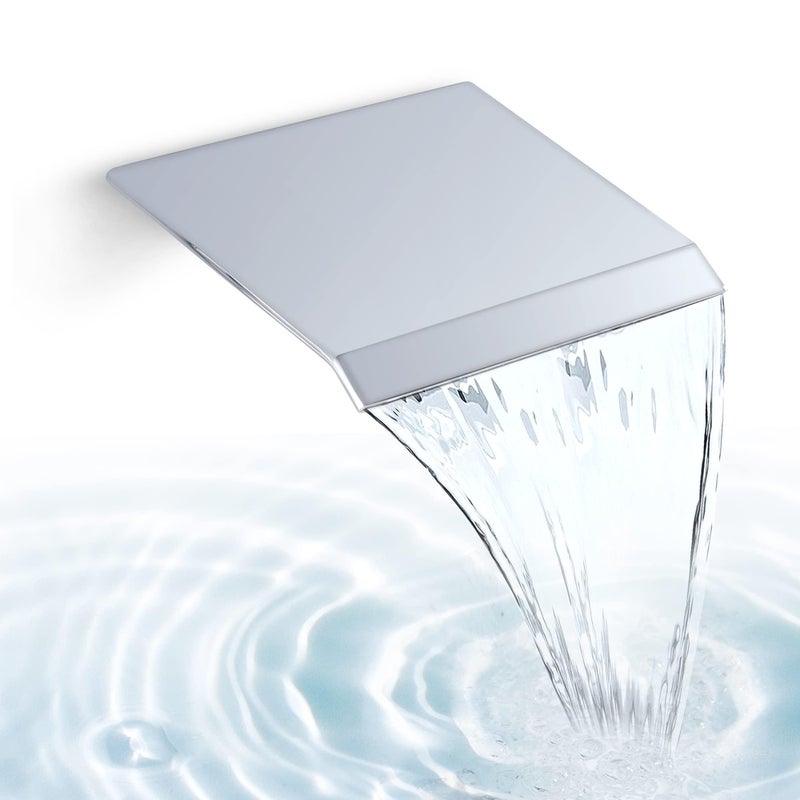 AZOS Waterfall Bath Spout Wall Mount Tub Filler Brass Waterfall Bathtub Spout Adapter High Flow Tub Shower Faucet Sprayer Attachment, Chrome Finish - Image 2